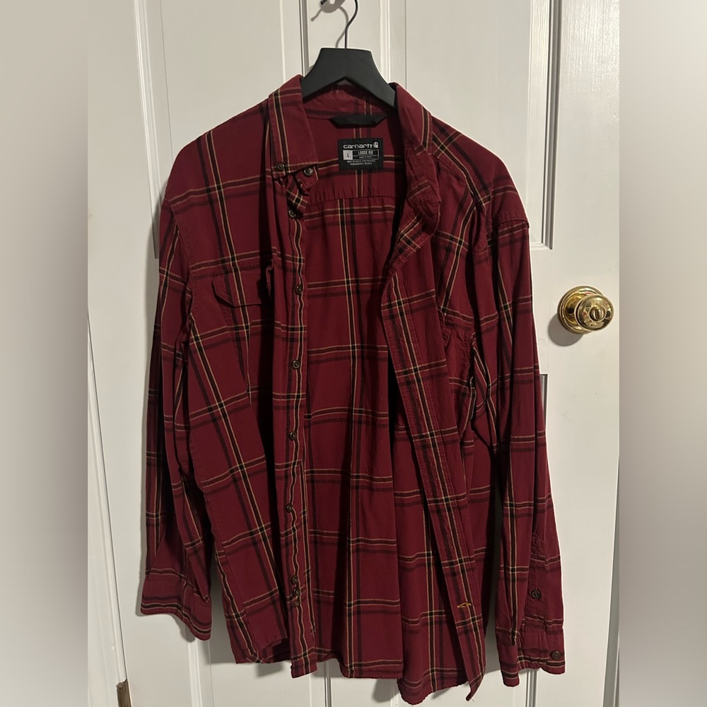 Large Carhartt Maroon Flannel